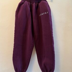 EUC Comfrt Kids' Jogger Sweatpants in Plum side pockets XL or Women’s S